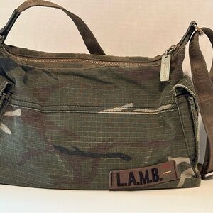 L.A.M.B. Green Camouflage Messenger Bag